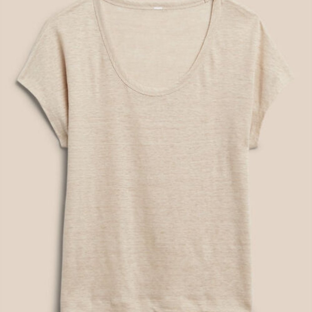 Banana Republic Linen Scoop-Neck T-Shirt